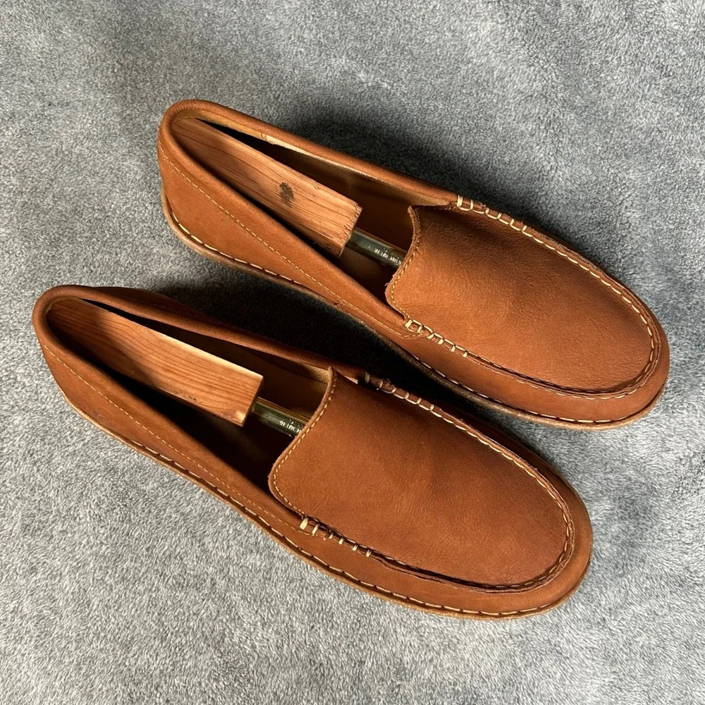 Born Leather Loafers Tan Brown Slip On Casual Shoes BM0004116 Mens 10.5 NEW - Picture 2 of 14